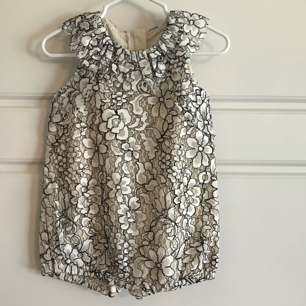 Frenchie Mini Couture Lace Romper
